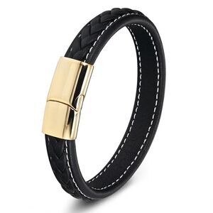 Bracelets Brow leather and Gold clip  Size L